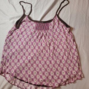Matilda Jane womens medium pink brown tank top EUC